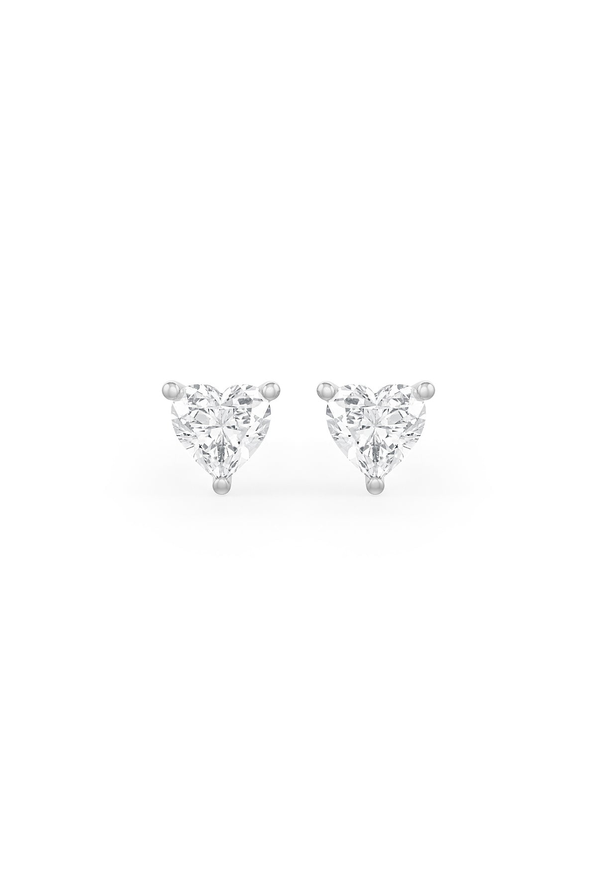 Heart Shaped 6x6mm Solitaire Stud Earrings