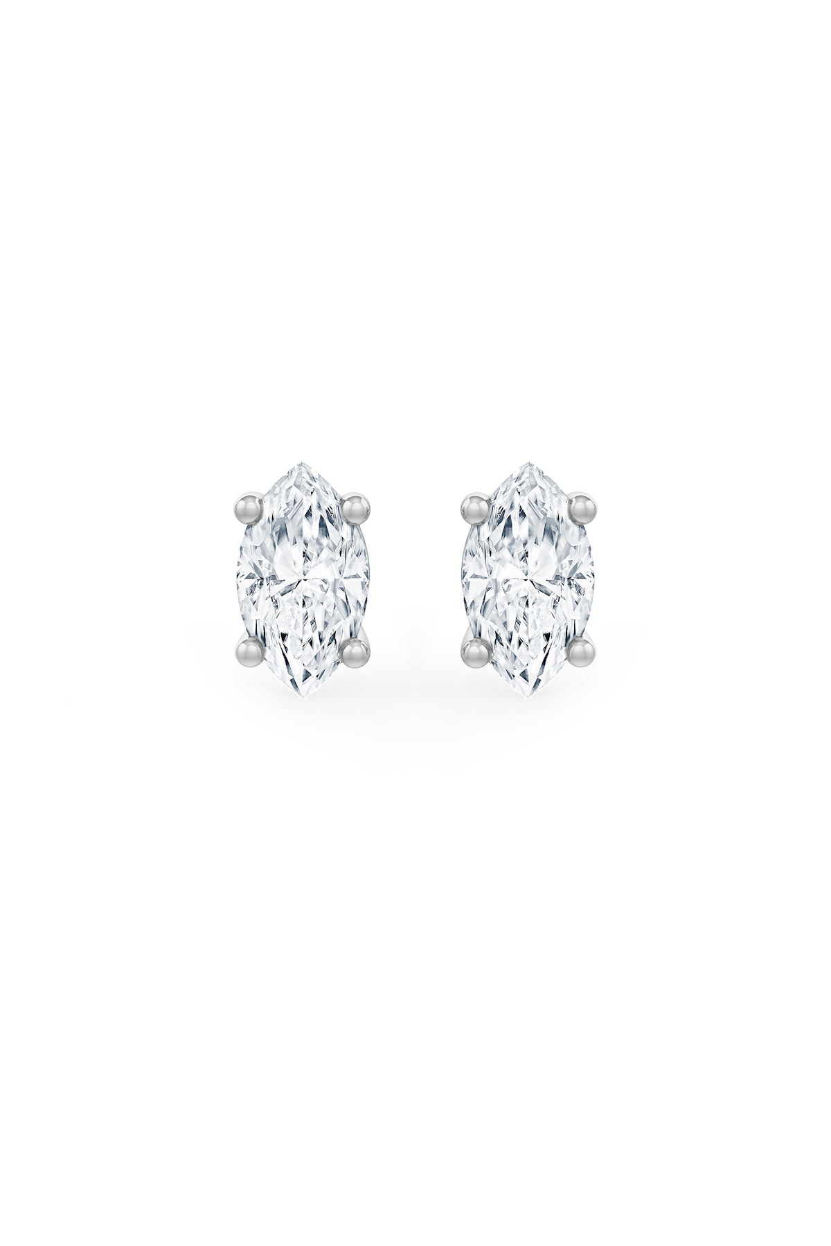 Marquise Shaped 5x10mm Solitaire Stud Earrings