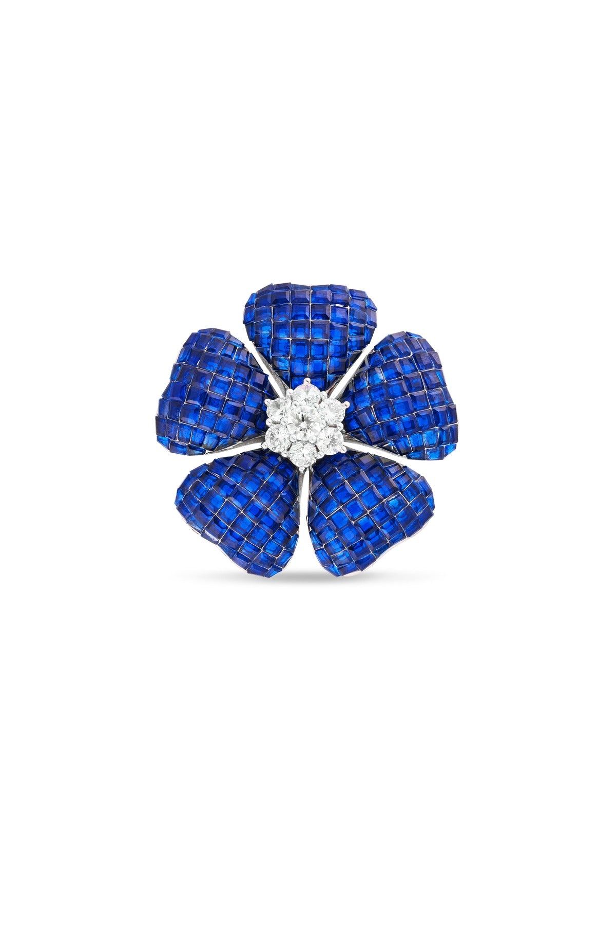 Forest Blue Sapphire Fae Floral Brooch