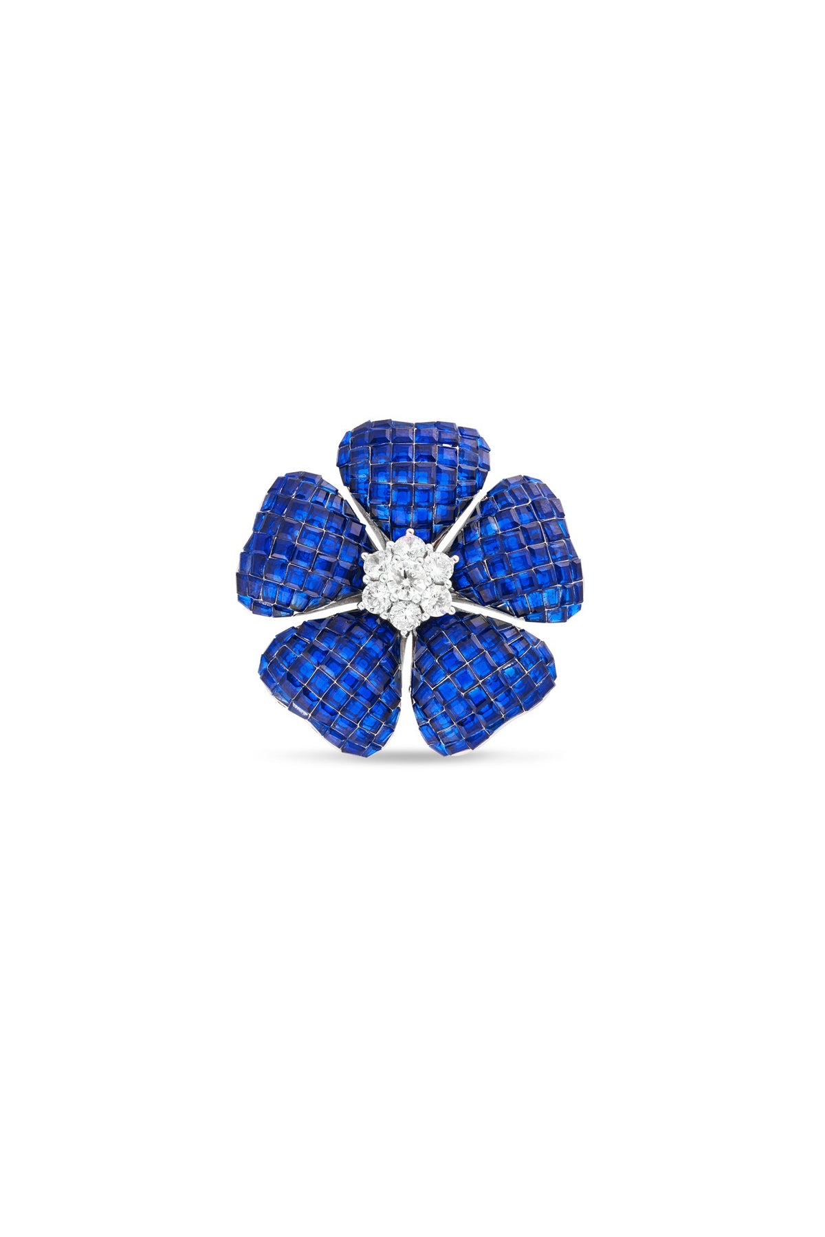 Forest Blue Sapphire Fae Floral Brooch