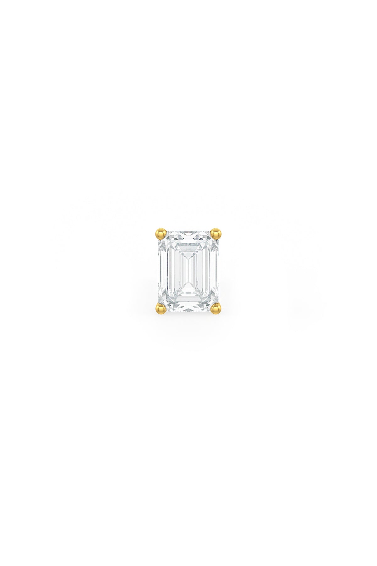 Emerald Cut 6x8mm Solitaire Stud Earrings