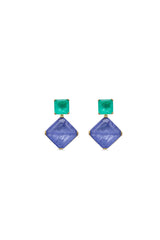 Persian Square Dark Cascade Dangler Earrings