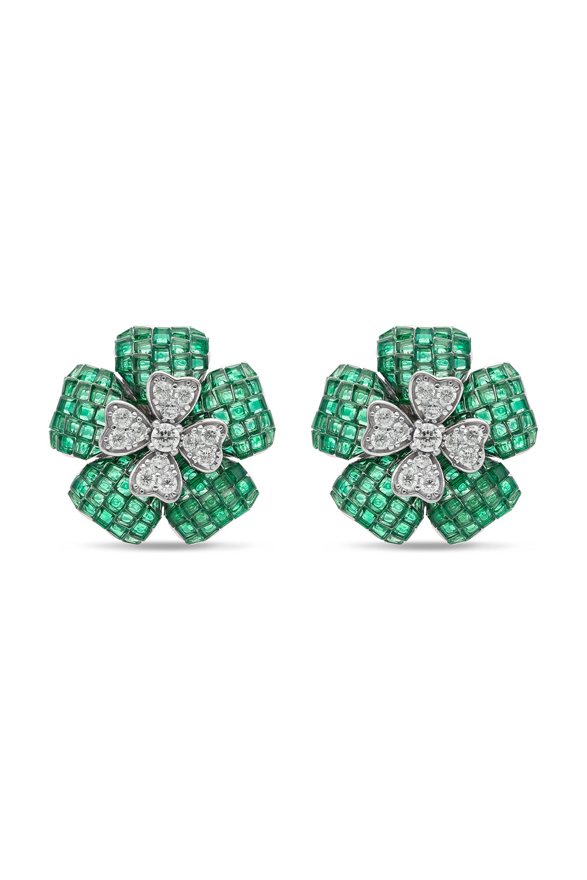 Blooming Emerald Green Euphoria Stud Earrings