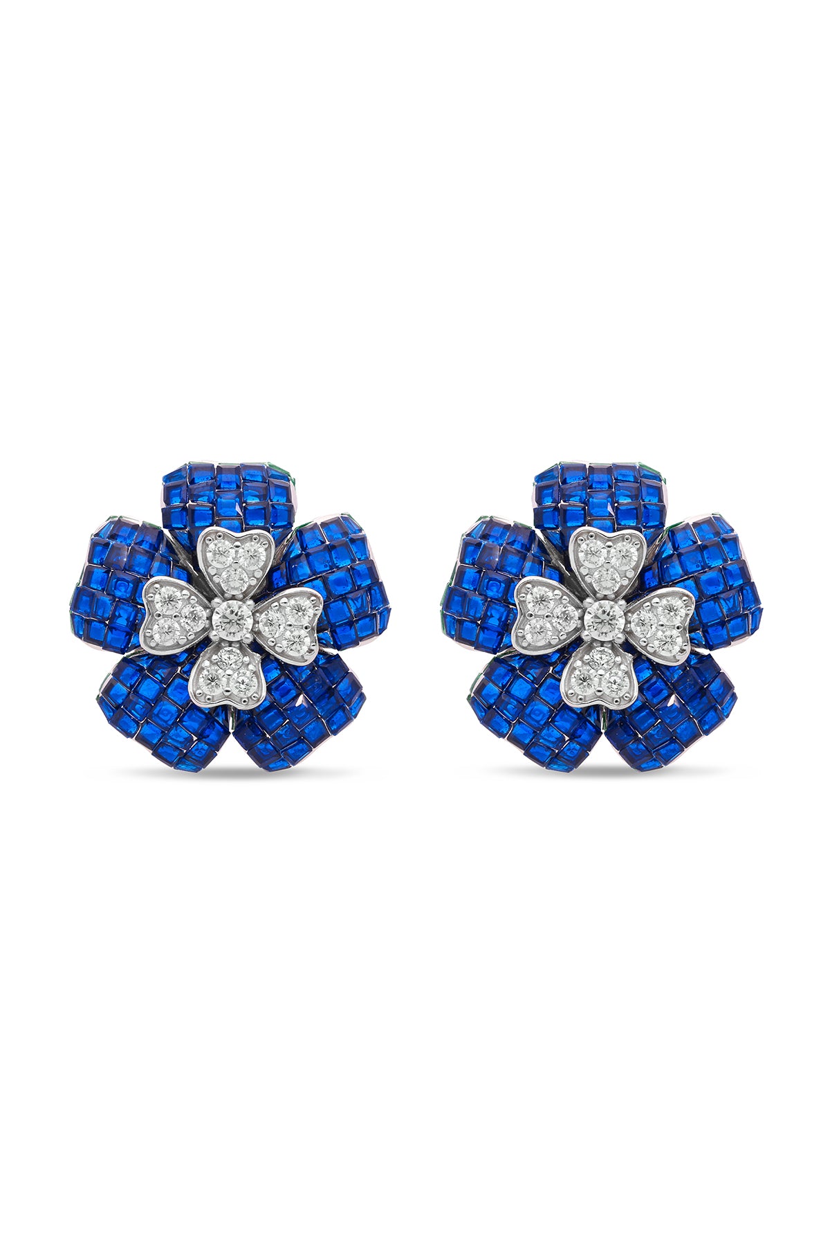 Blooming Blue Sapphire Euphoria Stud Earrings