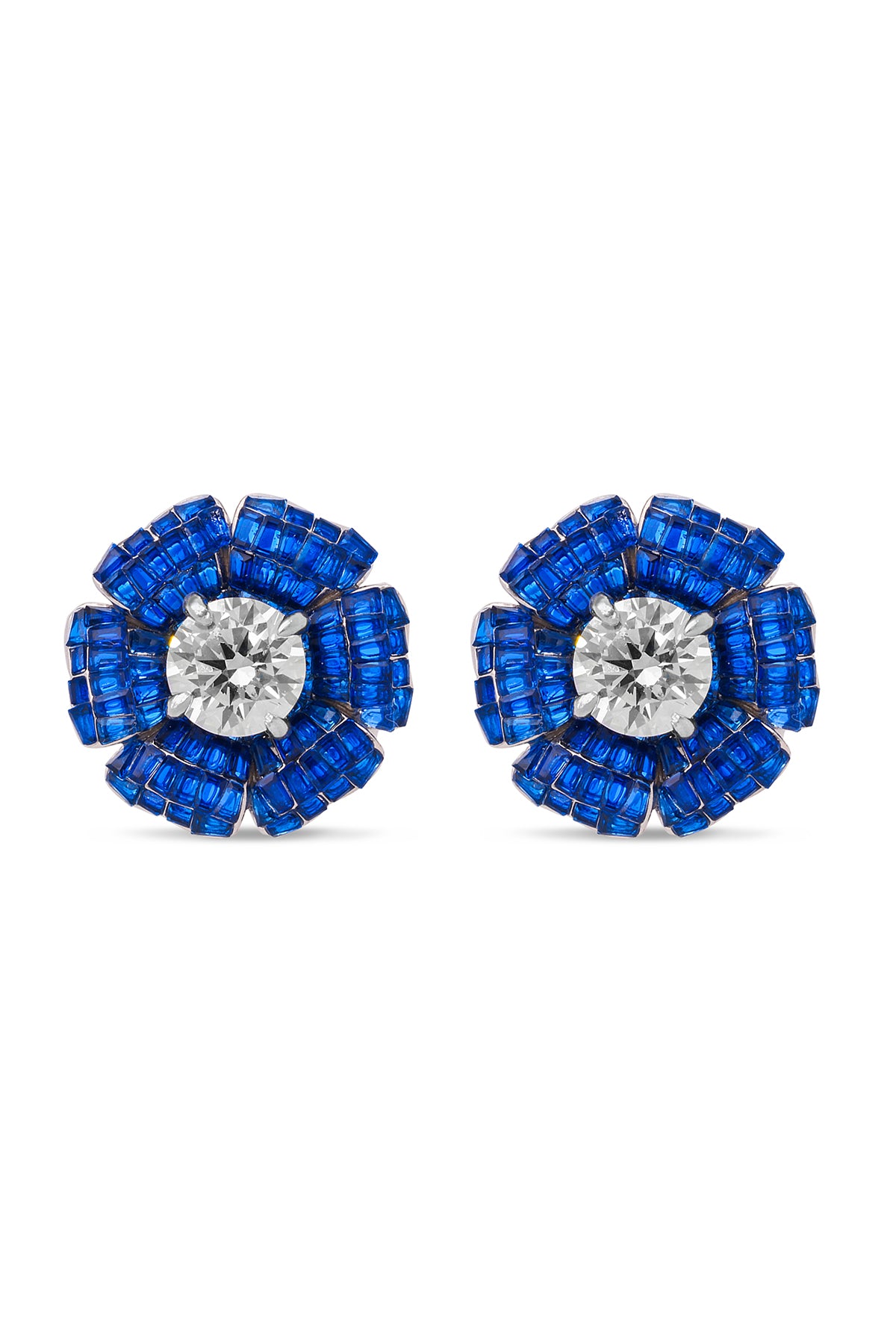 Faerie Forest Blue Sapphire Stud Earrings