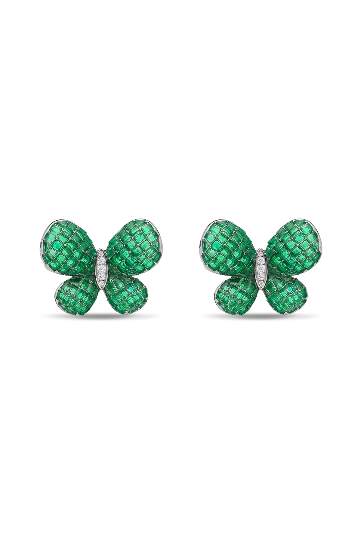Fluttering Wings Emerald Green Earrings