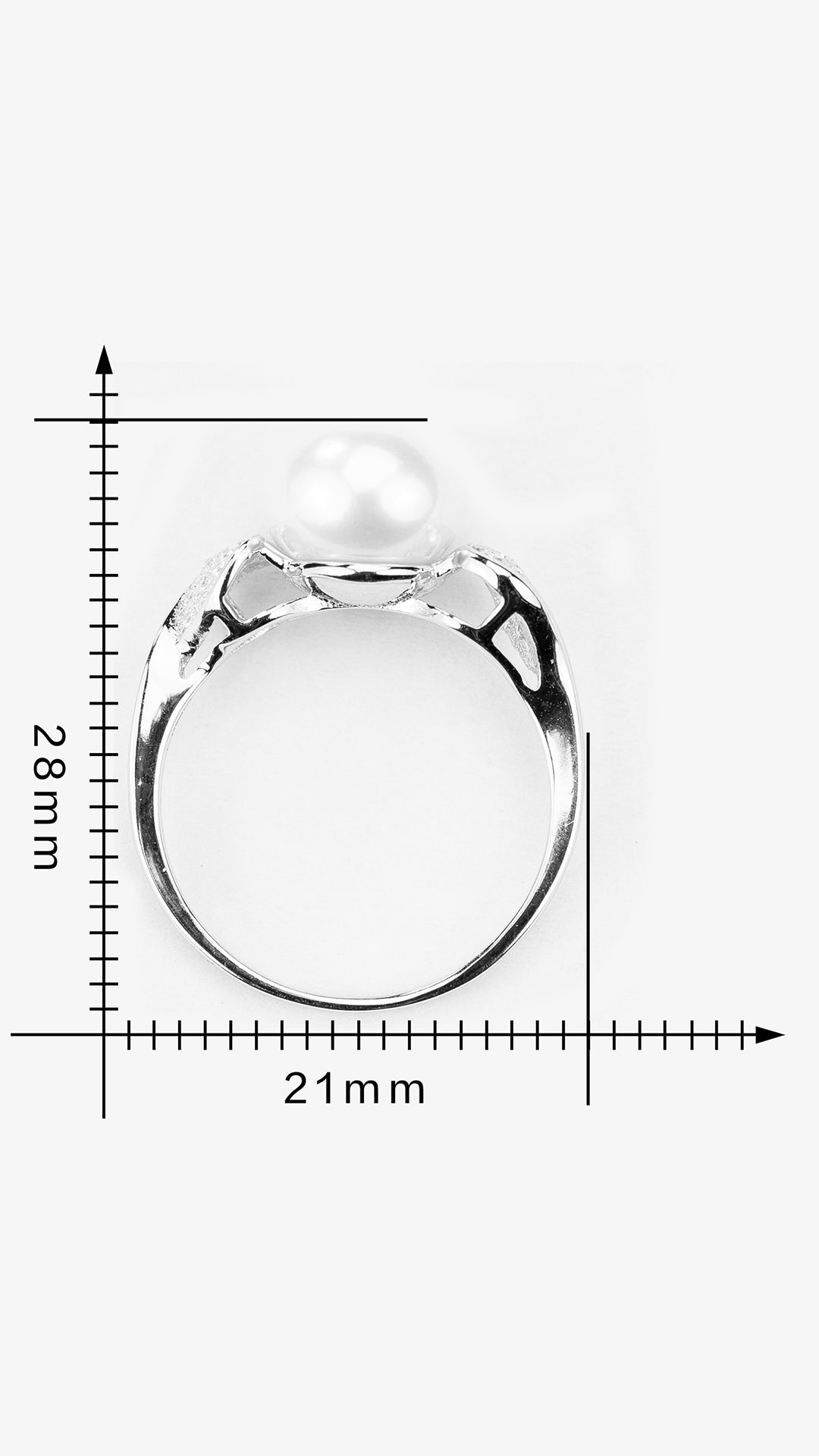 Sparkling Heart of Pearl Ring