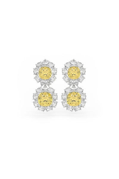 Yellow Double Cascade Studs Earrings