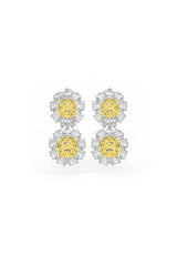 Yellow Double Cascade Studs Earrings