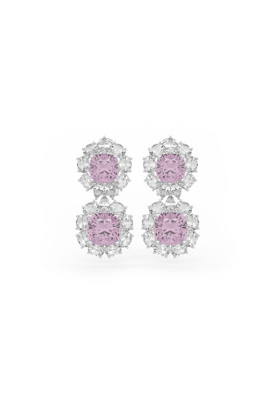 Pink Double Cascade Studs Earrings