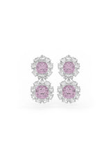 Pink Double Cascade Studs Earrings