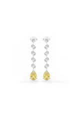 Yellow Lyra Cascade Dangler Earrings