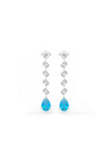 Aqua Lyra Cascade Dangler Earrings