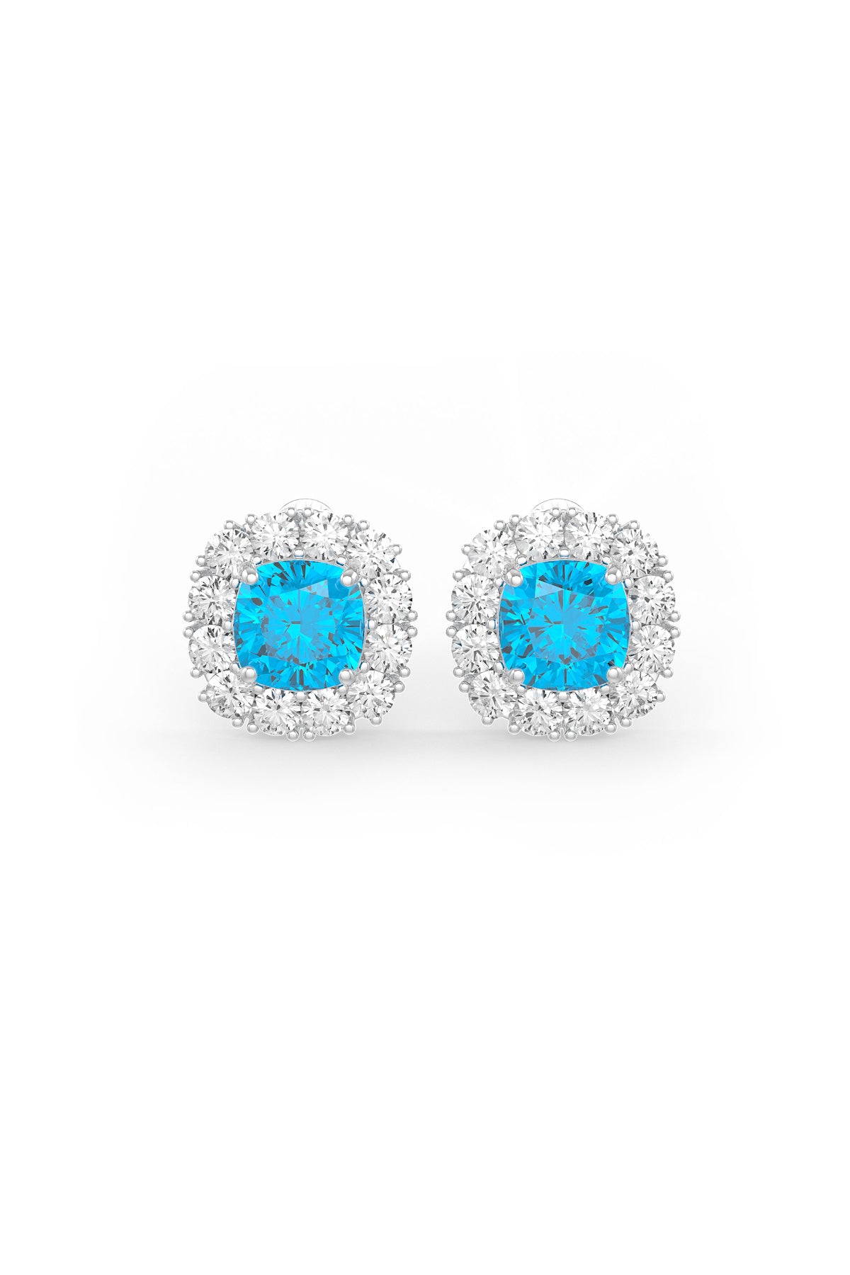 Aqua Sparkle Studs Earrings