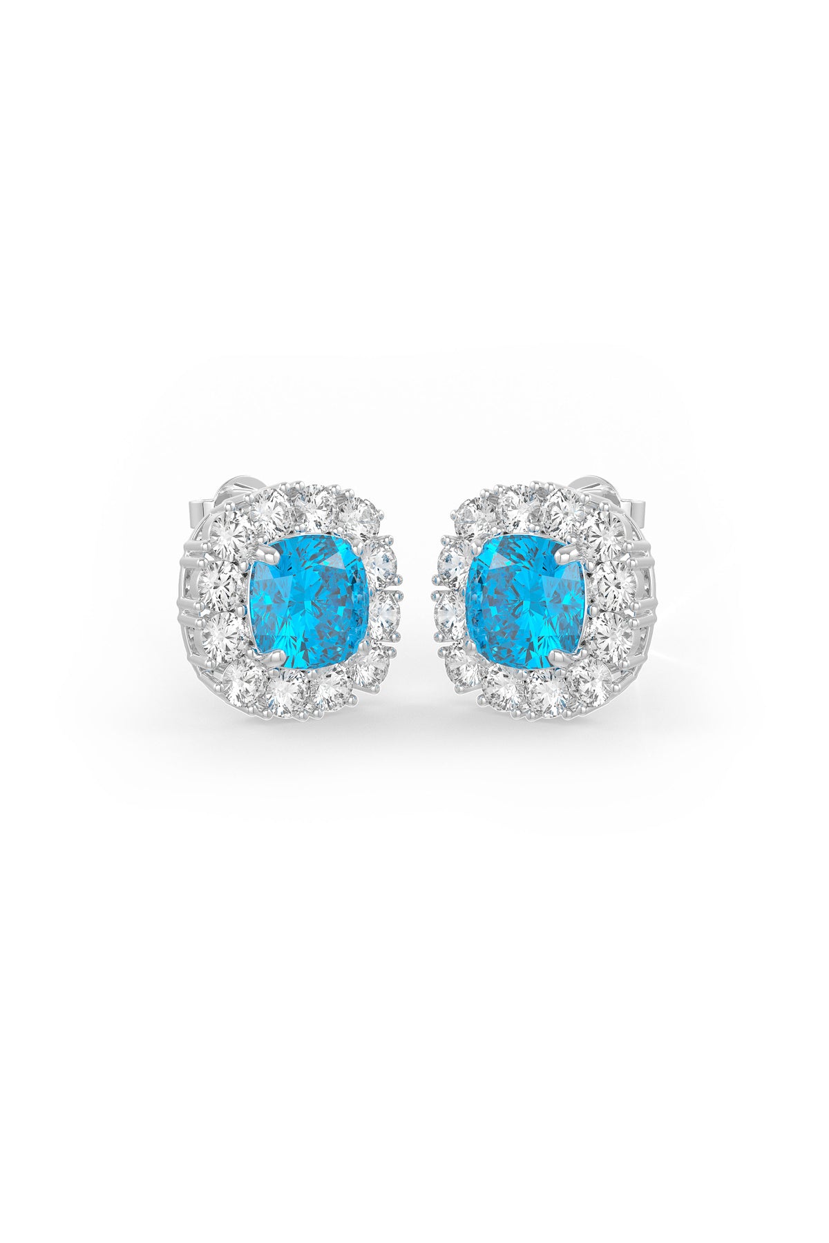 Aqua Sparkle Studs Earrings