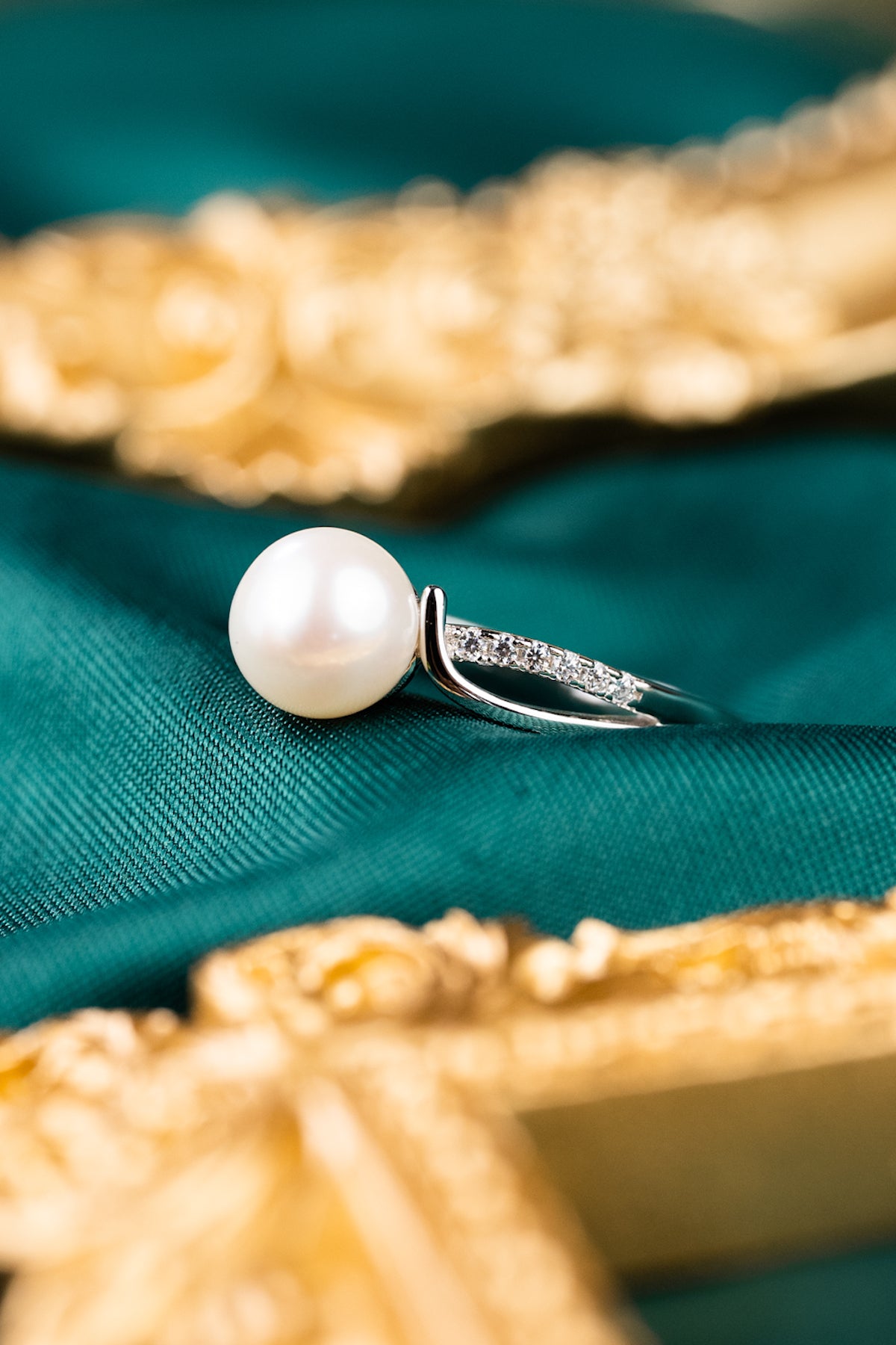 Pure Pearl Pave Band Ring