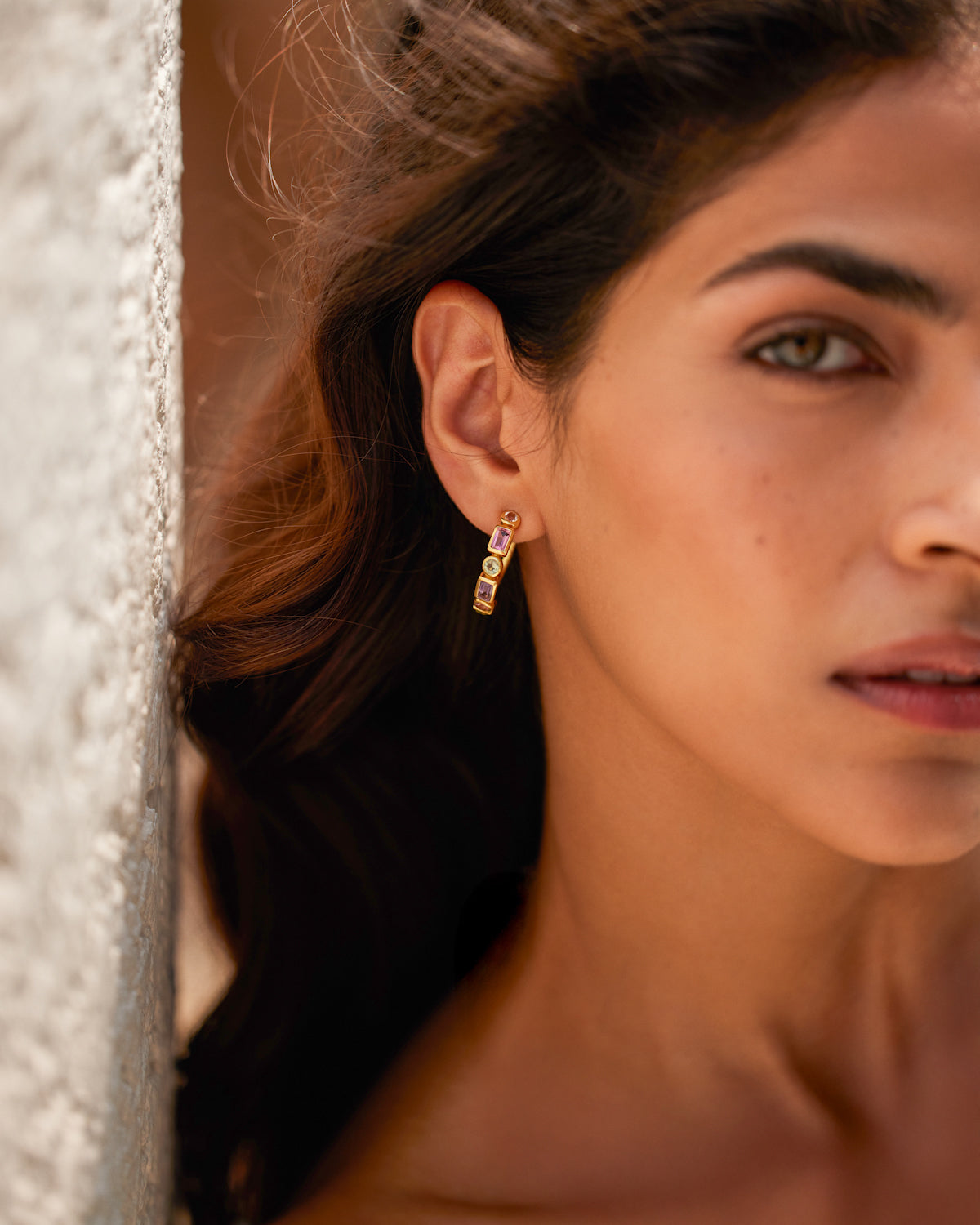 Sunset Mosaic Hoop Earrings