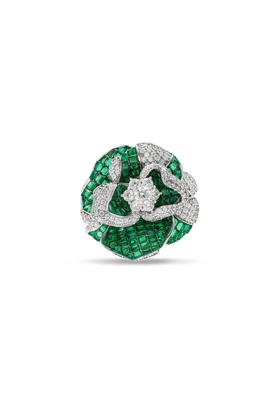 Emerald Green Wildflower Whispers Ring