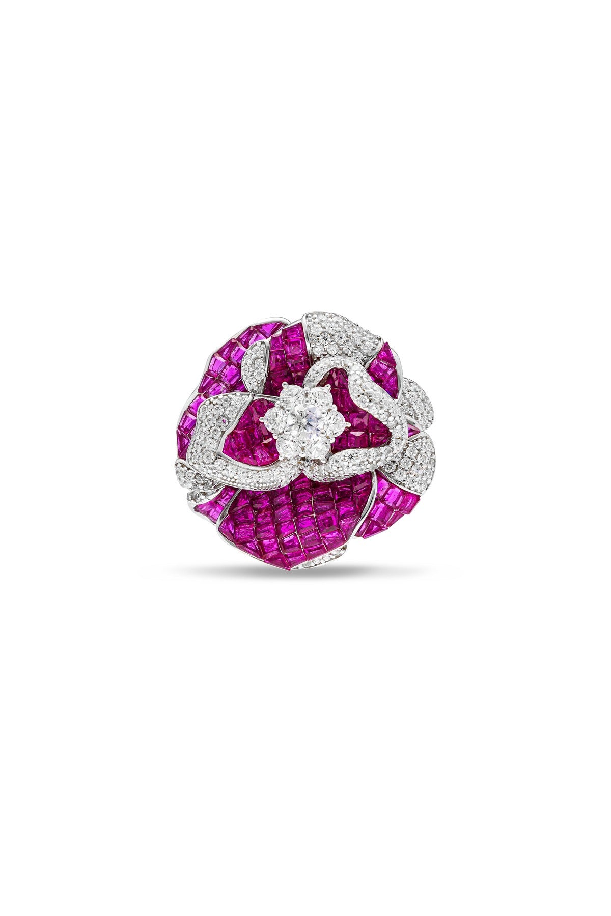 Buy Ruby Wildflower Whispers ring with silver - Miss Jo
