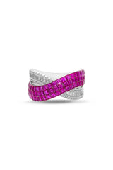 Ruby Foliage Twist Cocktail Ring