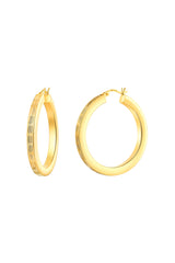 Linear Textured Large Hoop Earrings