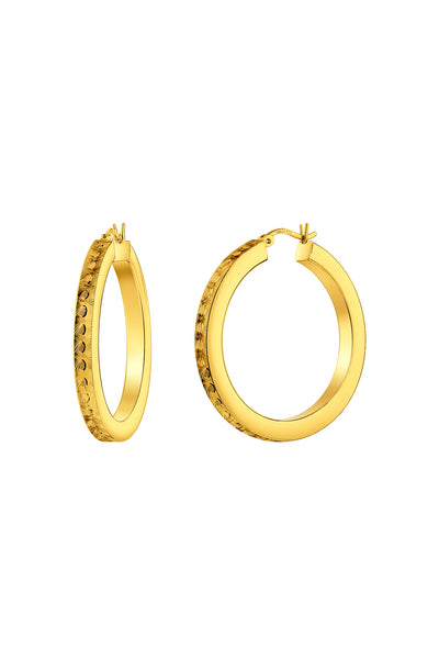 Egyptian Textured Large Hoop Earrings