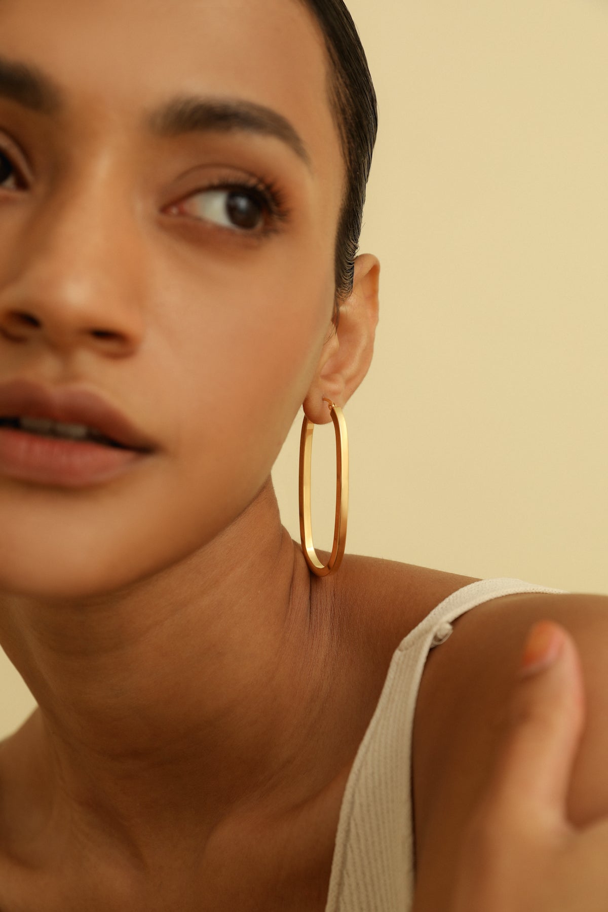 Geometric U Statement Hoop Earrings