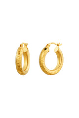 Textured Chunky Small Hoop Earrings