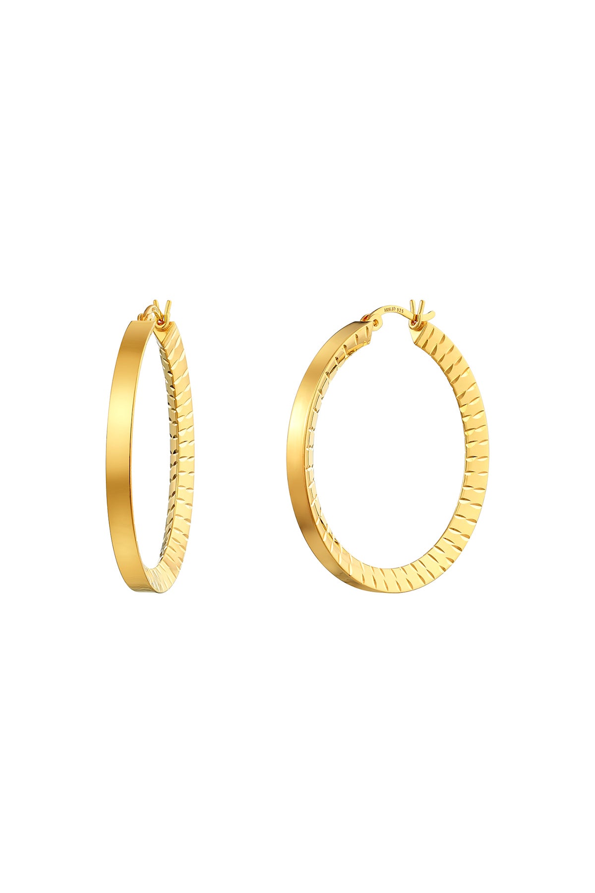 Tapered Ridges Large Hoop Earrings