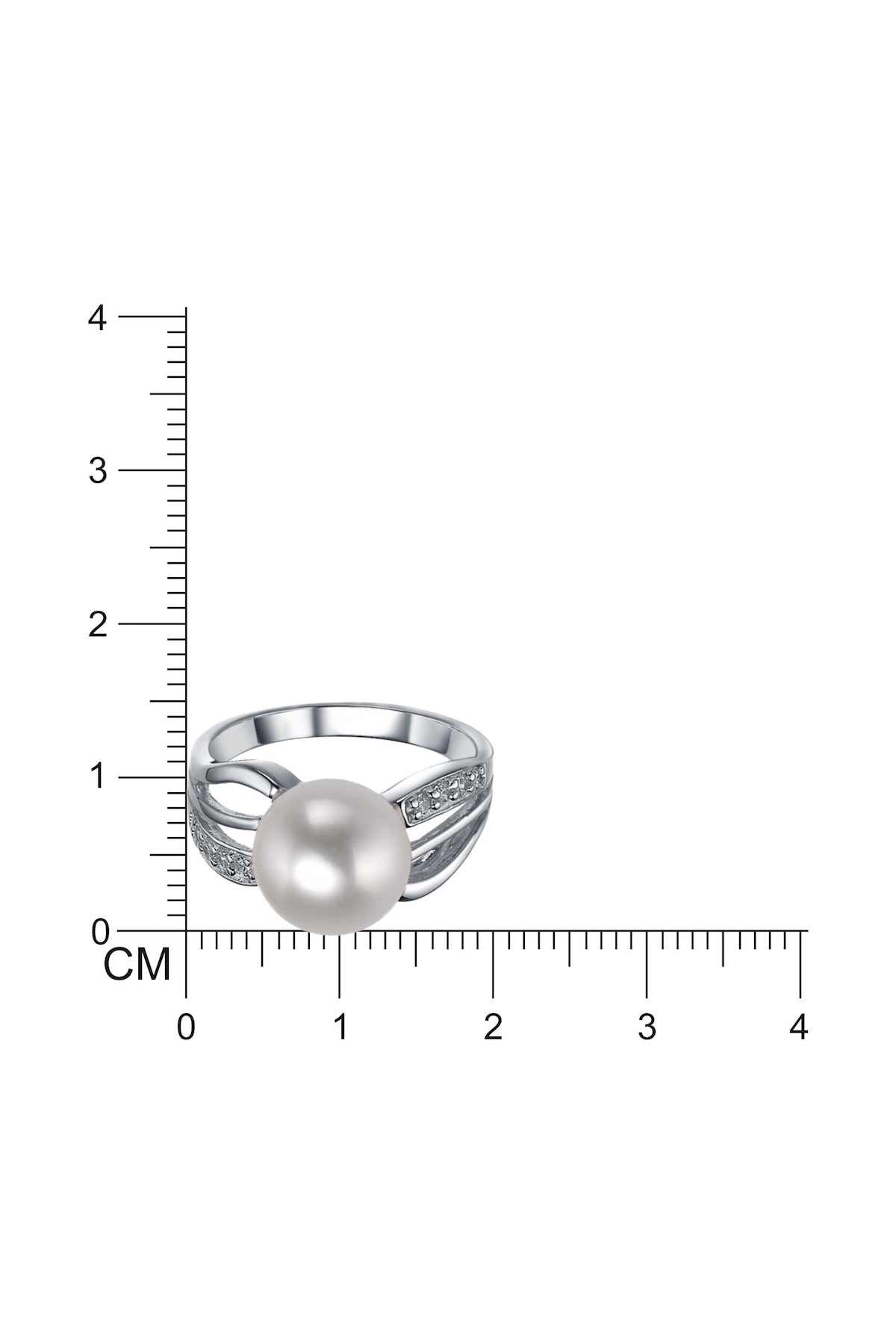 Triple Shank Band Pearl Ring