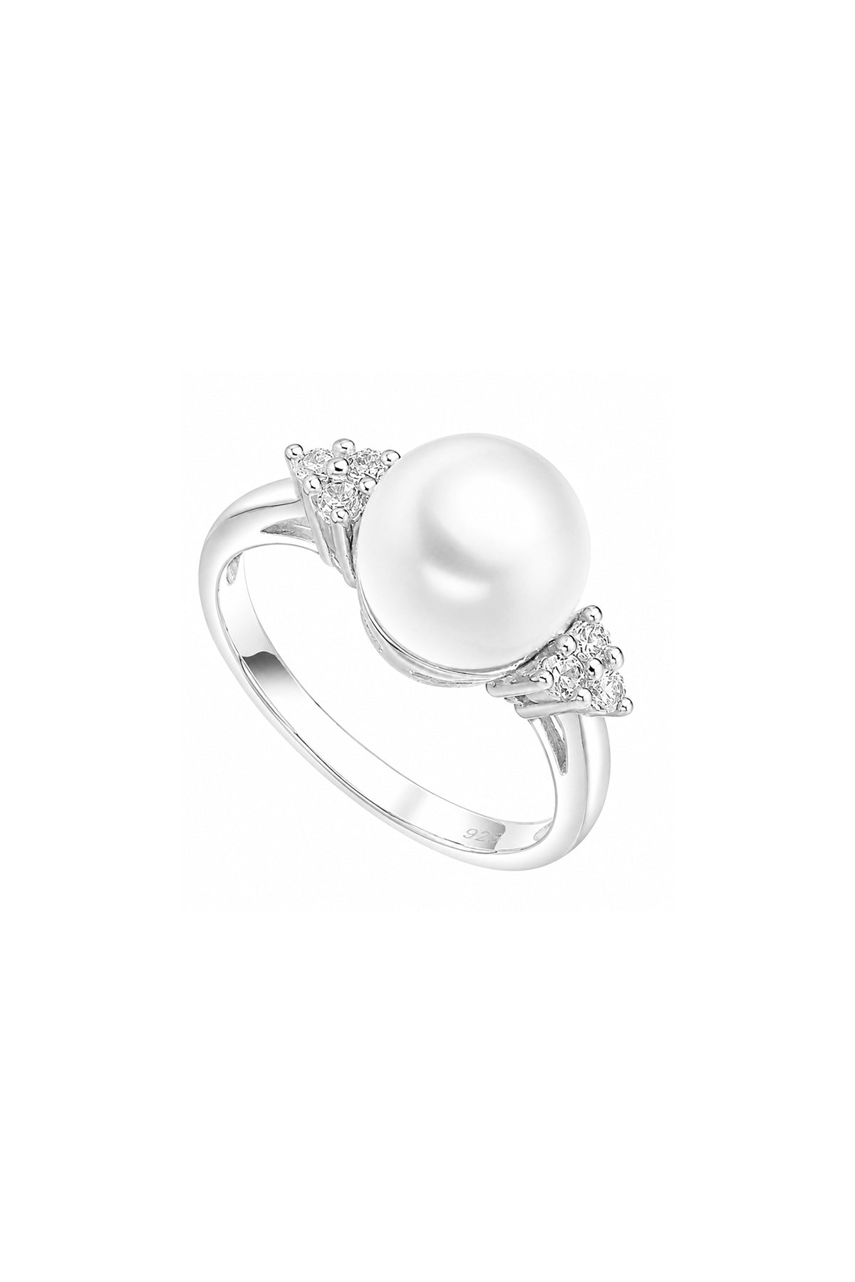Classy Pearl & Solitaire Ring