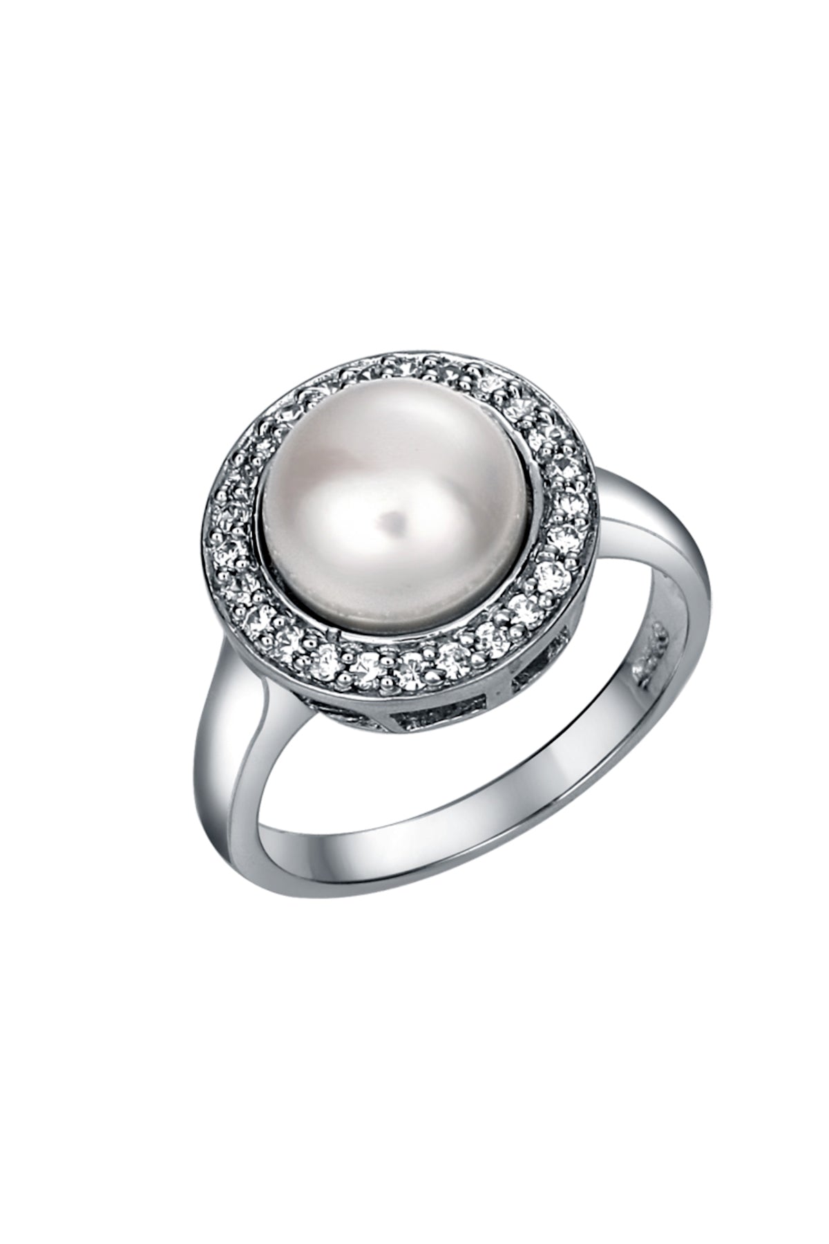 Exquisite Halo Pearl Ring