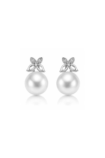 Brilliant Butterfly Pearl Earrings