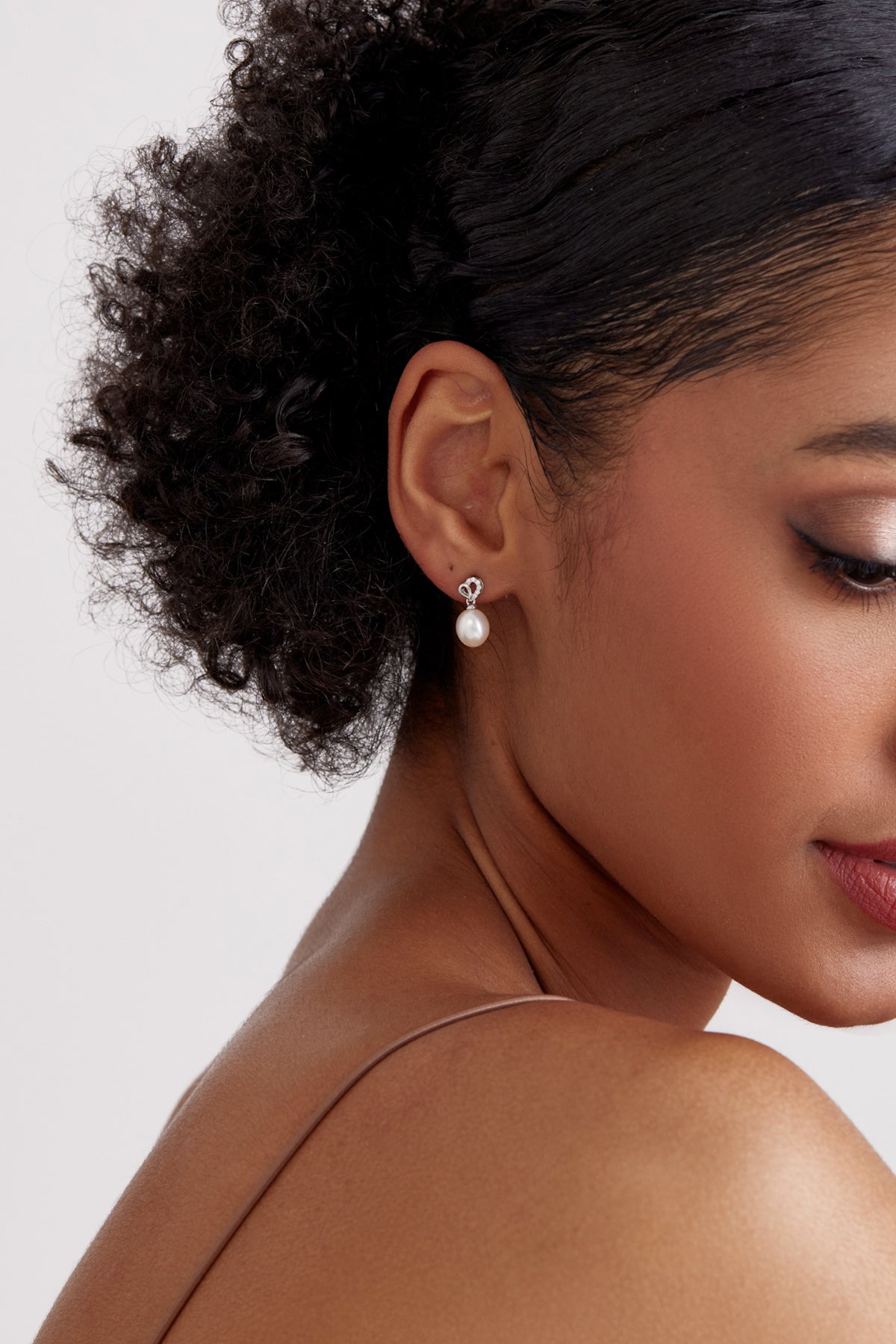 Silver Heart of Pearl Earrings