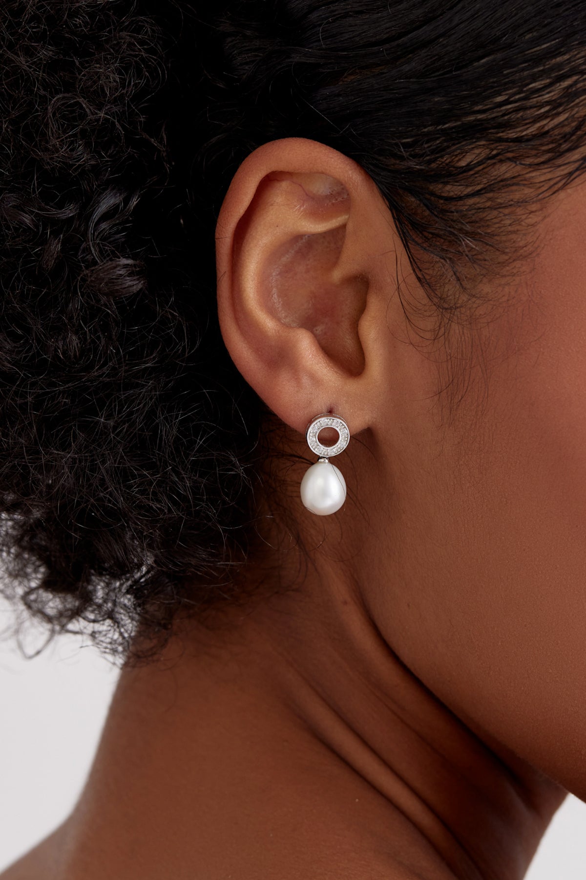 Precious Pave Pearl Drop Earrings