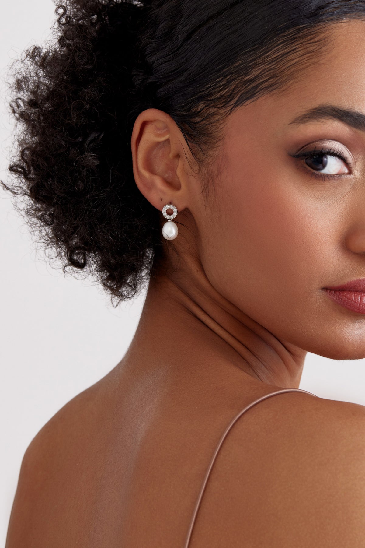 Precious Pave Pearl Drop Earrings