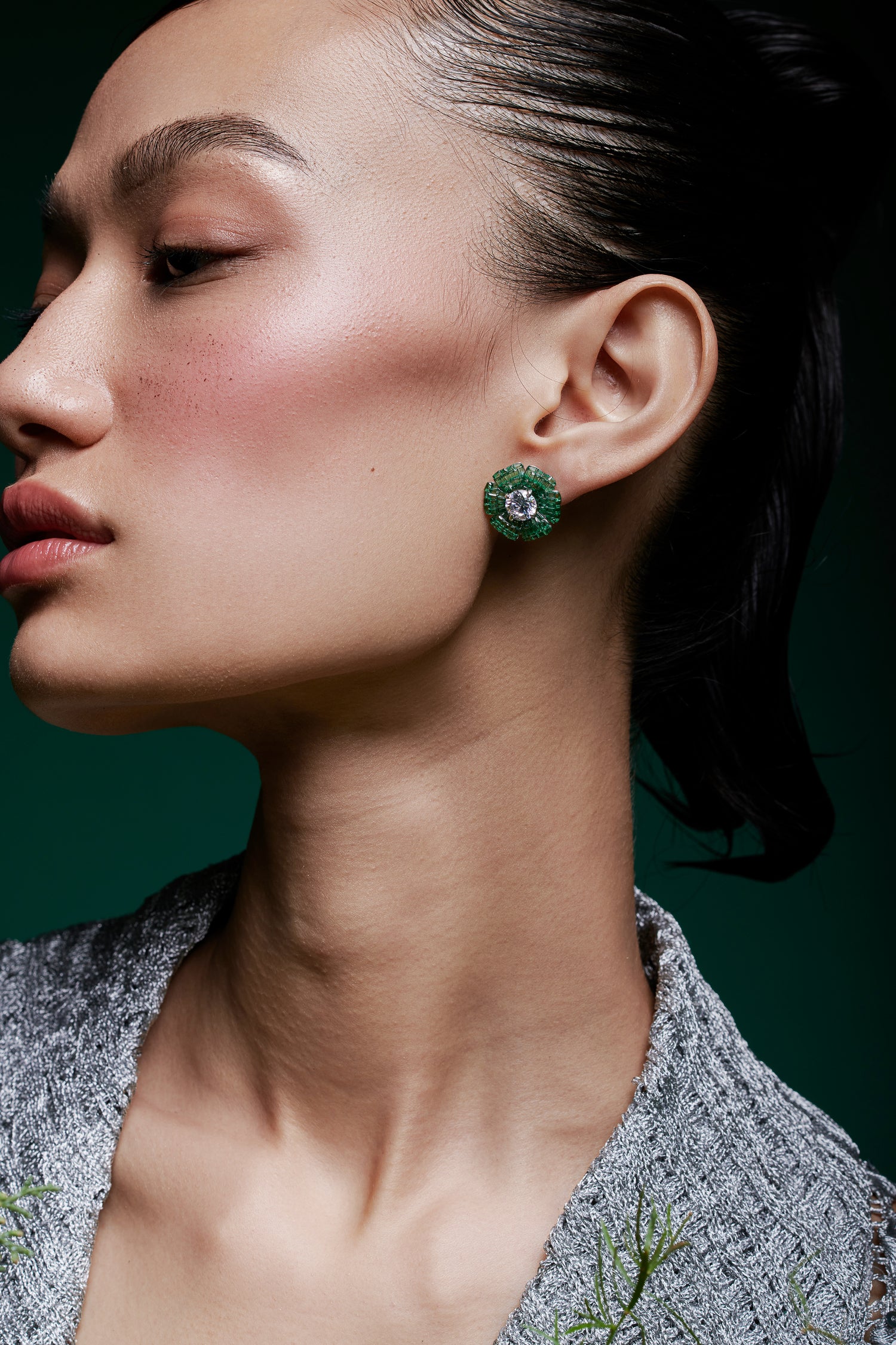 Faerie Emerald Green Forest Stud Earrings