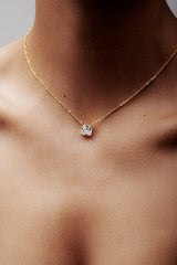 Square Shaped Solitaire Pendant With Chain