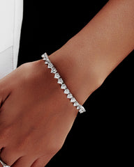 Heart Shaped Solitaire Tennis Bracelet