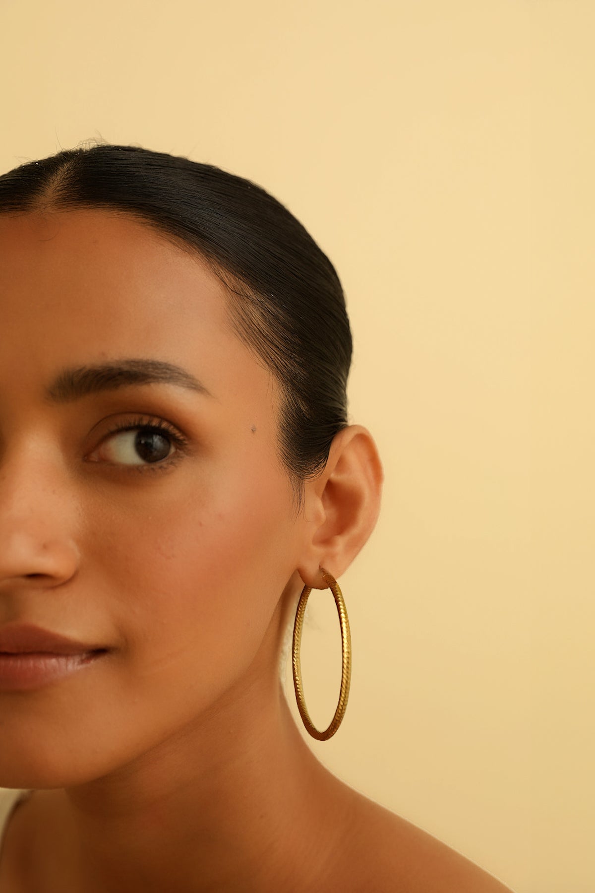 Bold Textured Statement Hoop Earrings