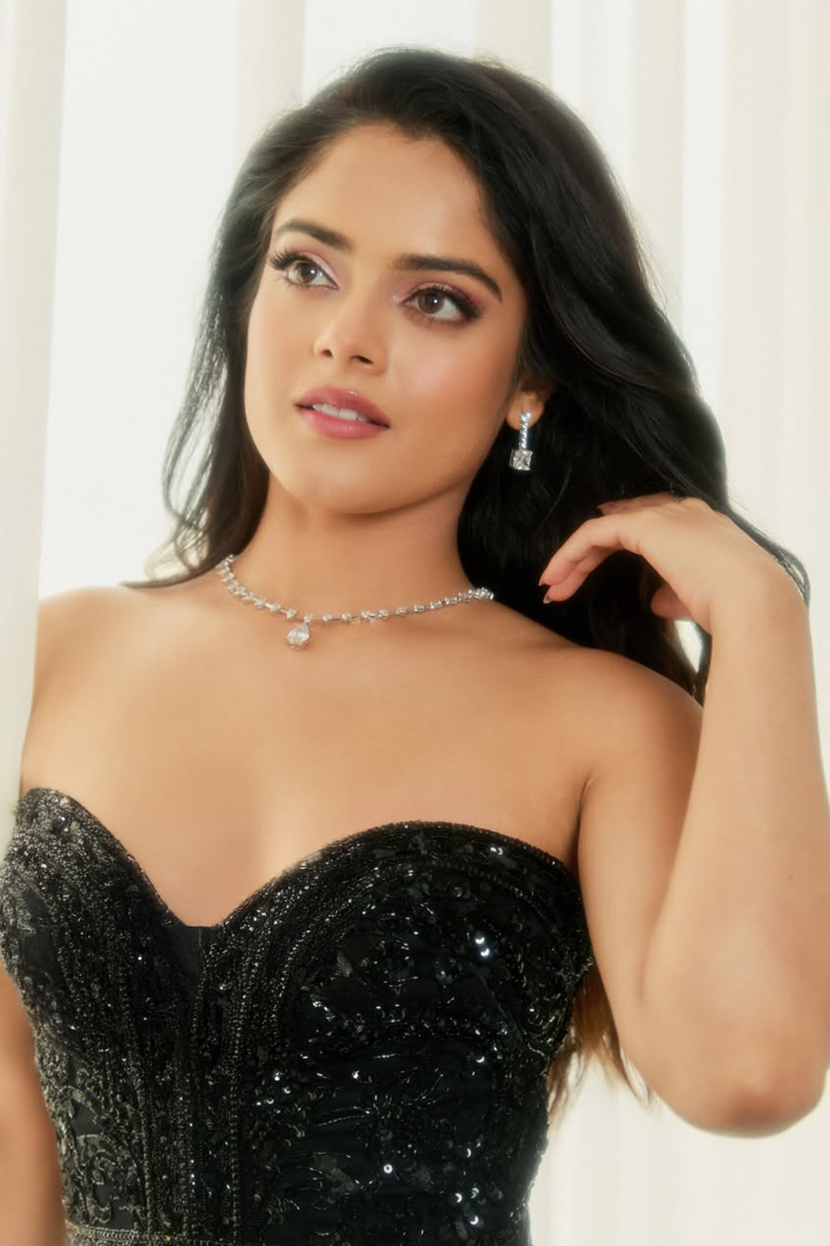 Princess Cut Drop Studs Earrings