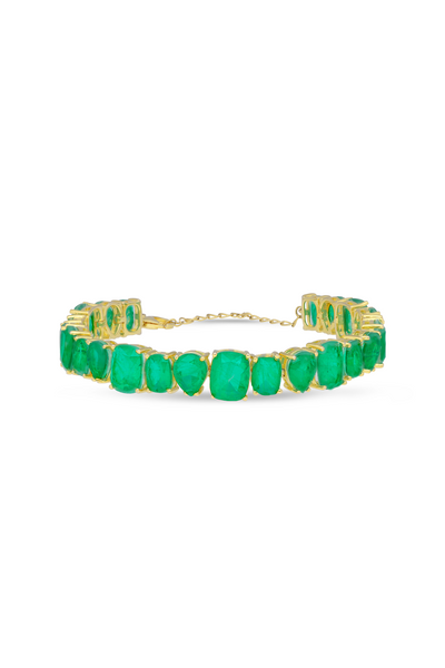 Dark Green Geometric Prism Link Tennis Bracelet