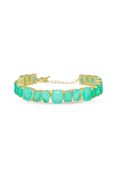 Turquoise Geometric Prism Link Tennis Bracelet