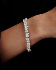 Oval Shaped Solitaire Tennis Bracelet