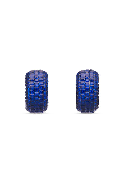 Blue Sapphire Forest Fern Studs Earrings