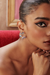 Crescent Double Layer Dangler Earrings