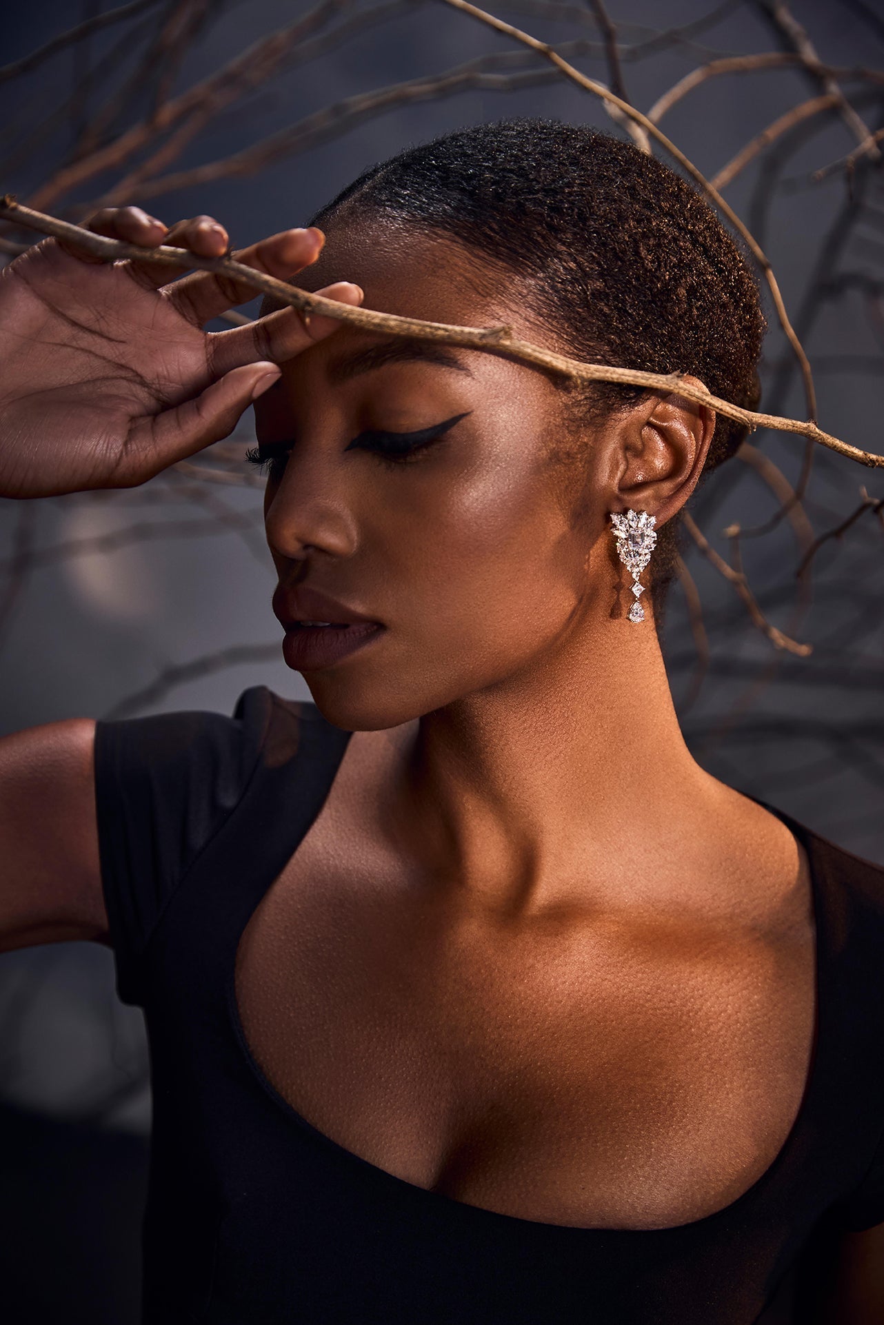 Ethereal Blossom Swirl Danglers Earrings