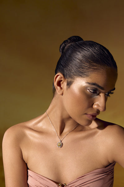 Yellow Sunshine Sparkle Pendant With Chain