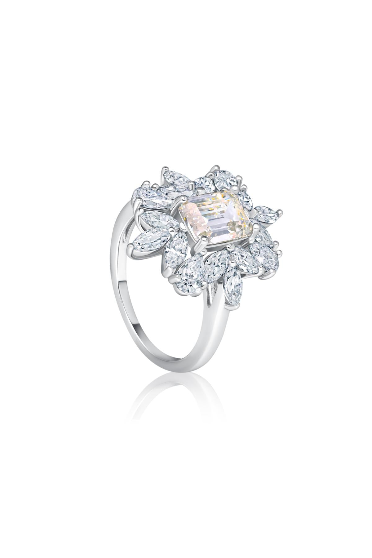 Blooming Galleria Aqua Engagement Ring