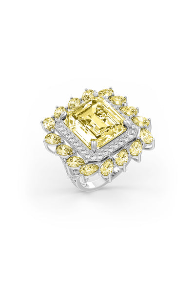 Yellow Halo Cocktail Ring